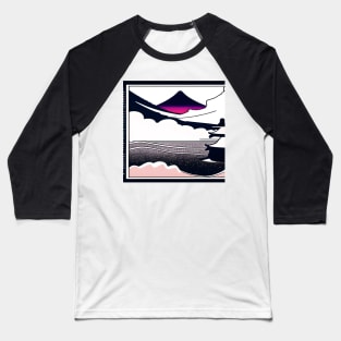 Mount Fuji flooded amidst clouds. Baseball T-Shirt